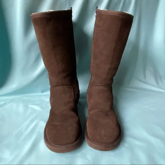Ugg Sunset Zip Tall Boots, Chocolate Brown Sz 7 - Picture 4 of 11